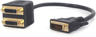 Rozgałęziacz sygnału DVI Cablexpert na 2 porty DVI 0.3 m Czarny (A-DVI-2VGA-01) - obraz 1