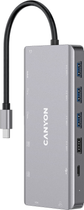 USB-hub Canyon 13 port USB-C Hub DS-12 Szary (CNS-TDS12) - obraz 1