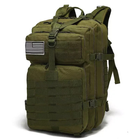 Рюкзак тактичний assault 45 L зелений з вологостійким чохлом - зображення 5