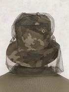 Москитная сетка/накомарник на голову под шлем/панаму/кепку, защита от комаров/мошек, цвет олива, на резинке - изображение 6