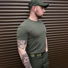 Мужская футболка прямого кроя с липучками под шевроны олива размер M - изображение 2