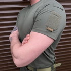 Мужская футболка прямого кроя с липучками под шевроны олива размер M - изображение 5