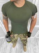 Чоловіча футболка приталеного крою з липучками під шеврони хакі розмір XL - зображення 2
