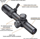 Прицел Bushnell AR Optics 1-4x24mm DropZone-223 SFP Черний - изображение 2