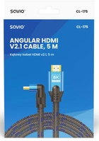Кабель Savio CL-175 HDMI 5 м HDMI Type A Black, Blue (SAVKABELCL-175) - зображення 2
