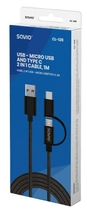 Kabel Savio CL-128 2 w 1 USB - micro USB/typ C (SAVKABELCL-128) - obraz 3