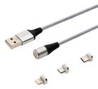 Kabel Savio CL-153 Magnetic 3 w 1 Type-C, Micro USB, Lightning (SAVKABELCL-153) - obraz 1