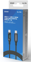 Kabel Savio CL-174 USB Type-C - USB Type-C 100 W z wyświetlaczem 1 m (SAVKABELCL-174) - obraz 3
