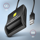 Skaner Axagon FlatReader do kart smart-ID / bankowych / SIM + SD, microSD USB 2.0 (CRE-SM3SD) - obraz 2