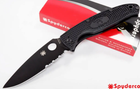 Ніж Spyderco Resilience Black Blade FRN, напівсерейтор - зображення 4