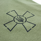 Чоловіча футболка з Гербом ЗСУ (S), футболка з бавовни, армійська футболка хакі ЗСУ - зображення 5