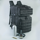Вместительный походный мужской рюкзак с системой MOLLE 50 л черный - изображение 2