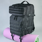 Вместительный походный мужской рюкзак с системой MOLLE 50 л черный - изображение 3