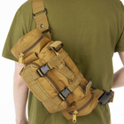 Тактическая походная плечевая сумка цвет хаки - изображение 4