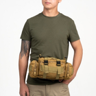 Тактическая походная плечевая сумка цвет хаки - изображение 6