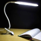 Настольная светодиодная гибкая лампа на прищепке 22 LED диода XSD 206 USB кабель белая