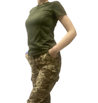 Женская футболка тактическая военная XS олива - изображение 6