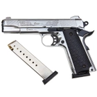 Стартовий пістолет Kuzey 911#6 Matte Chrome Plating, Engraved/Black Grips