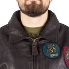 Куртка льотна шкіряна Sturm Mil-Tec Flight Jacket Top Gun Leather with Fur Collar Brown XL (10470009) - изображение 4