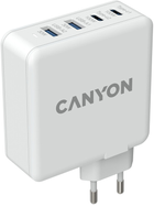 Зарядний пристрій Canyon H-100 GaN PD 100W QC 3.0 30W White (CND-CHA100W01) - зображення 1