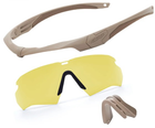 Балістичні окуляри ESS Crossbow Terrain Tan w/Yellow One Kit - зображення 1