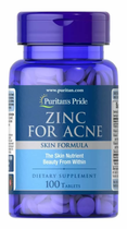 Цинк от прыщей, Zinc for Acne, Puritan's Pride, 100 таблеток (PTP-12580)