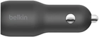 Автомобільний зарядний пристрій Belkin 37 Вт USB-C PD USB-C USB-A Black (CCB004BTBK) - зображення 2