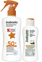 Zestaw Babaria Sun Kids spray do ochrony przeciwsłonecznej Water Resistant SPF50 Spray 200 ml + Balsam po opalianiu 100 ml (8410412520294) - obraz 1