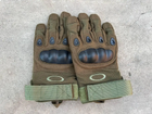Перчатки полнопалые тактические для военных закрытого типа с защитой на костяшках пальцев и на липучке Хаки - изображение 2
