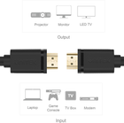 Kabel Unitek Basic HDMI v2.0 Złoty 3 m Czarny (Y-C139M) - obraz 2