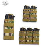 Тактичний Підсумок для 3х магазинів АК AR M16 ClefersTac MOLLE Мультикам - на бронежилет, надійні фіксатори проти випадіння (70000106) - зображення 4