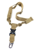 Ремінь тактичний одноточковий з фастексом кобра та два кріпленнями койот - зображення 3