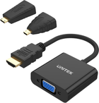 Кабель Unitek Y-6355 Micro/Mini HDMI на VGA + аудіоадаптер Black (4894160021779) - зображення 1