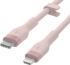 Кабель Belkin USB-C - Lightning Silicone 3 м Pink (CAA009BT3MPK) - зображення 4