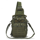 Сумка-рюкзак тактична однолямкова ZE014, олива - зображення 2