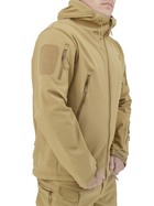 Куртка тактическая Eagle Soft Shell JA-01 с флисом Песочный (Койот) 3XL - изображение 4