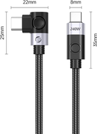 Kabel Orico USB-C 240 W kątowy, 3 m (CW240-30-BK-BP) - obraz 6