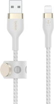 Kabel Belkin USB-A to LTG Braided Silicone 1 m Biały (CAA010BT1MWH) - obraz 2