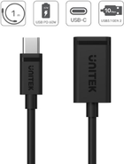 Adapter Unitek USB-C to USB-A M/F 10Gbps 60 W (C476BK-1M) - obraz 3