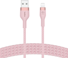 Kabel Belkin USB-A do LTG w oplocie silikonowym 3 m różowy (CAA010BT3MPK) - obraz 5