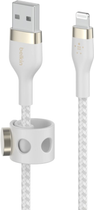 Кабель Belkin USB-A to LTG Braided Silicone 3 м White (CAA010BT3MWH) - зображення 3