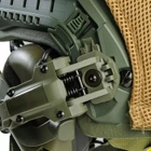 Балістичний шолом-каска Fast кольору олива в кавері мультикам стандарту NATO (NIJ 3A) M/L + навушники М32 (з мікрофоном) і кріпленням "Чебурашка" - зображення 4