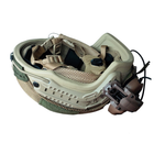 Баллистическая шлем-каска Fast цвета койот в кавере стандарта NATO (NIJ 3A) M/L + наушники М32 (с микрофоном) и креплением "Чебурашка" - изображение 6