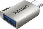 Adapter Unitek A1025GNI USB-A - USB-C Srebrny (A1025GNI) - obraz 3