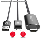 Adapter Unitek USB Typ A/C/ Apple Lightning-HDMI 0,1 m Czarny (M1104A) - obraz 3