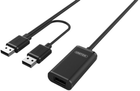 Kabel Unitek Y-277 2 in 1 USB-A 5 m Black (4894160032317) - obraz 1