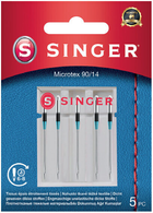 Голка для швейної машини Singer Microtex 90/14 5 шт. (7393033107550) - зображення 1