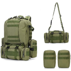 Рюкзак тактический с подсумками 55 л, (55х40х25 см), B08, Олива - изображение 9
