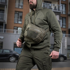 Сумка тактическая через плечо на грудь M-TAC Sphaera Hex Hardsling Bag Large с липучкой Elite Ranger Green для пистолета (сумка на пояс) - изображение 4