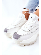 Sneakersy damskie na grubej podeszwie do kostki Cross Jeans II2R4017C 37 Białe (8697319153934) - obraz 7